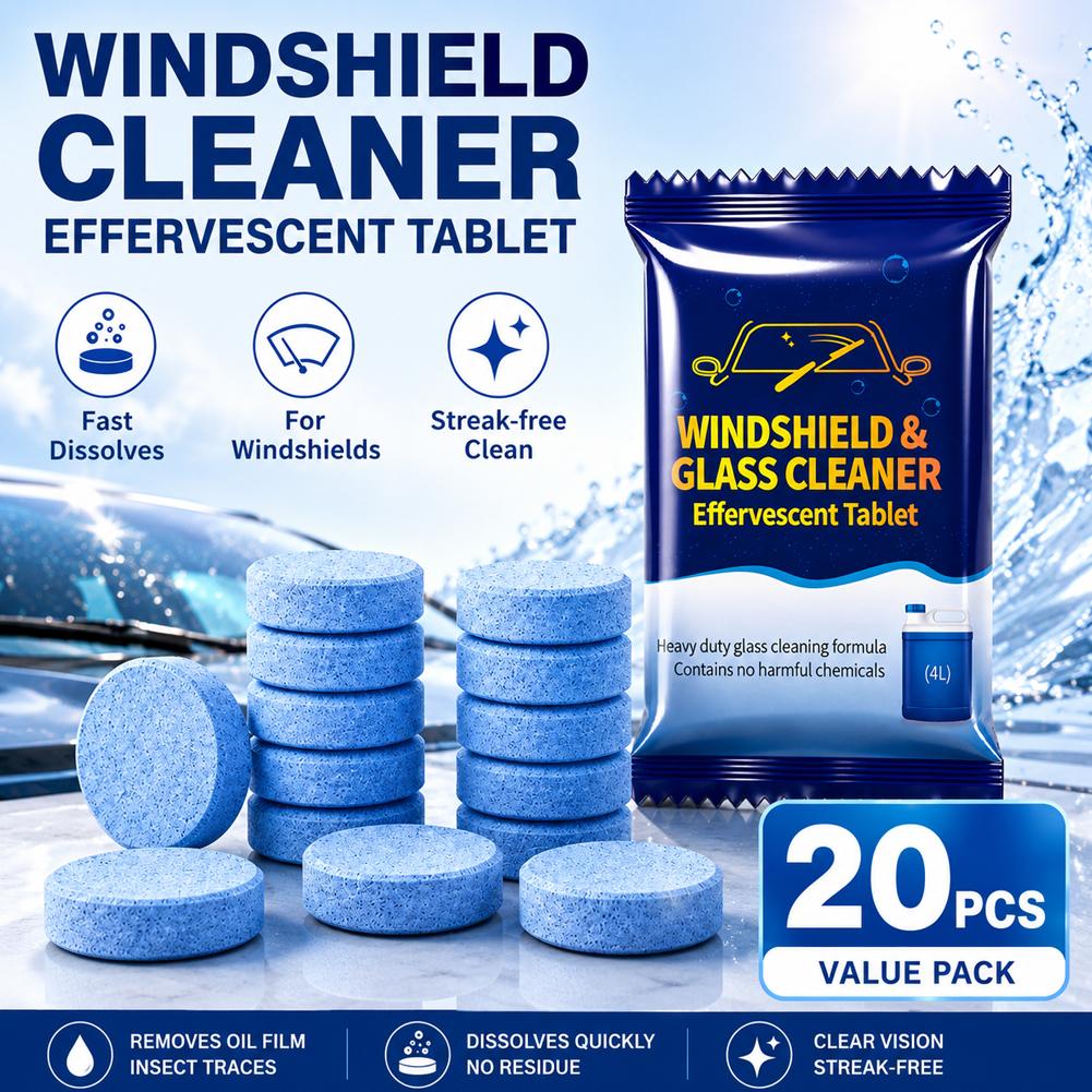 Glass Cleaner Streak - Tabletki musujące do spryskiwaczy samochodowych, silny