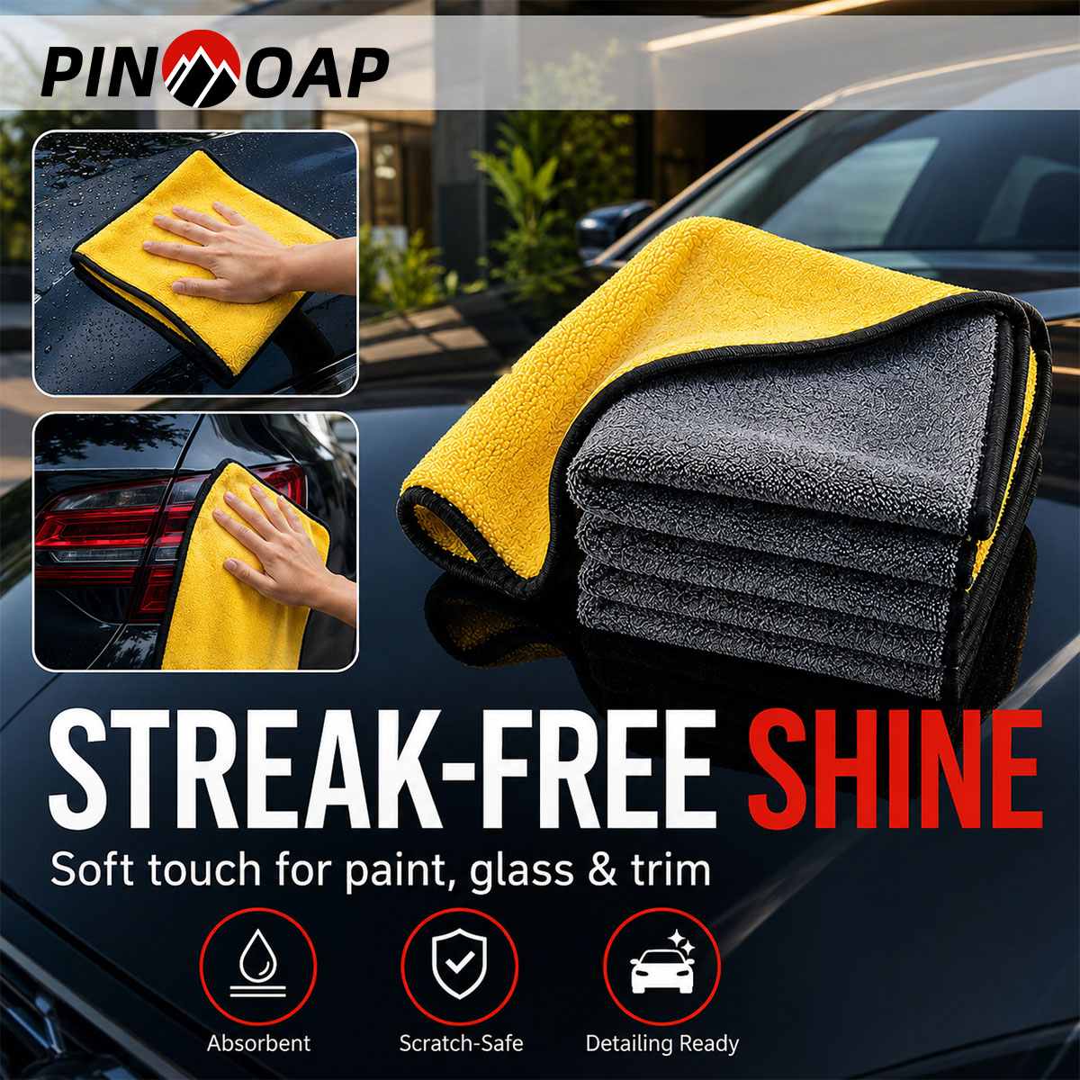 PINMOAP 1/3/5/10 SZT. Ścierecz – Microfiber Towel Detailing recenzja i cena
